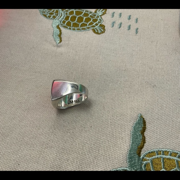 PEYOTE BIRD Sterling Silver Spiny Oyster Vintage Ring. Signed Piece PB 925 - Picture 5 of 7